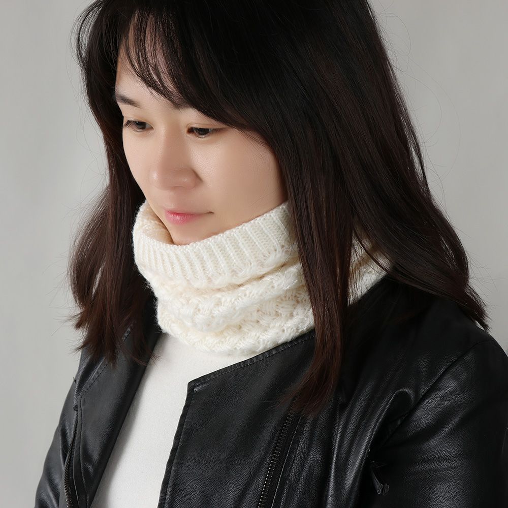 1Pc Winter Warm Brushed Knit Neck Warmer Circle Go Out Wrap Cowl Loop Snood Shawl Outdoor Ski Climbing Scarf For Men Women