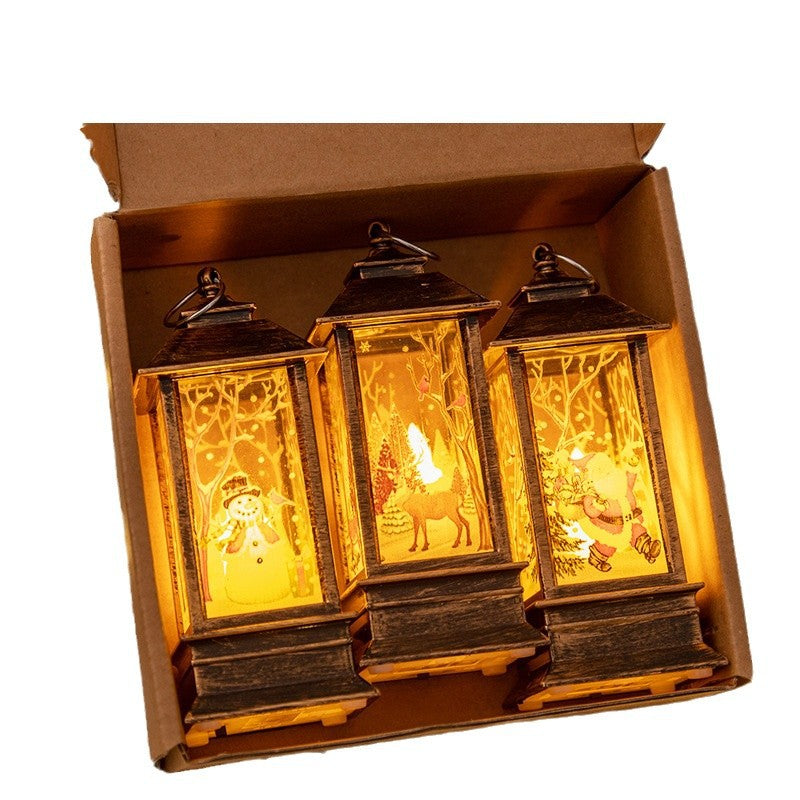 Christmas Decorative Lantern Set Mini Table Lanterns Creative Christmas Gift