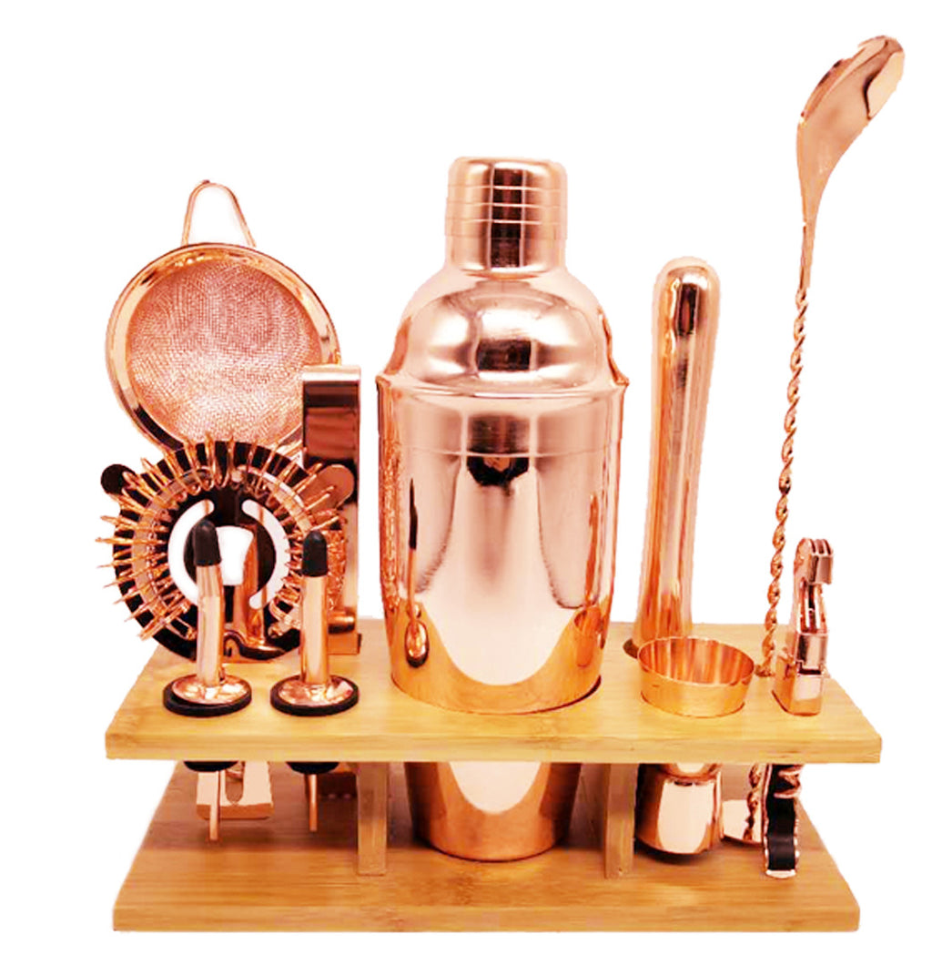 Cocktail Set Stainless Steel Cocktail Set Wooden Frame 11-piece Wine Set Full Set Of Cocktail Shakers