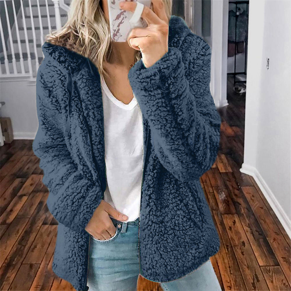 Hooded Woolen Coat for WomenAutumn/Winter Outerwear