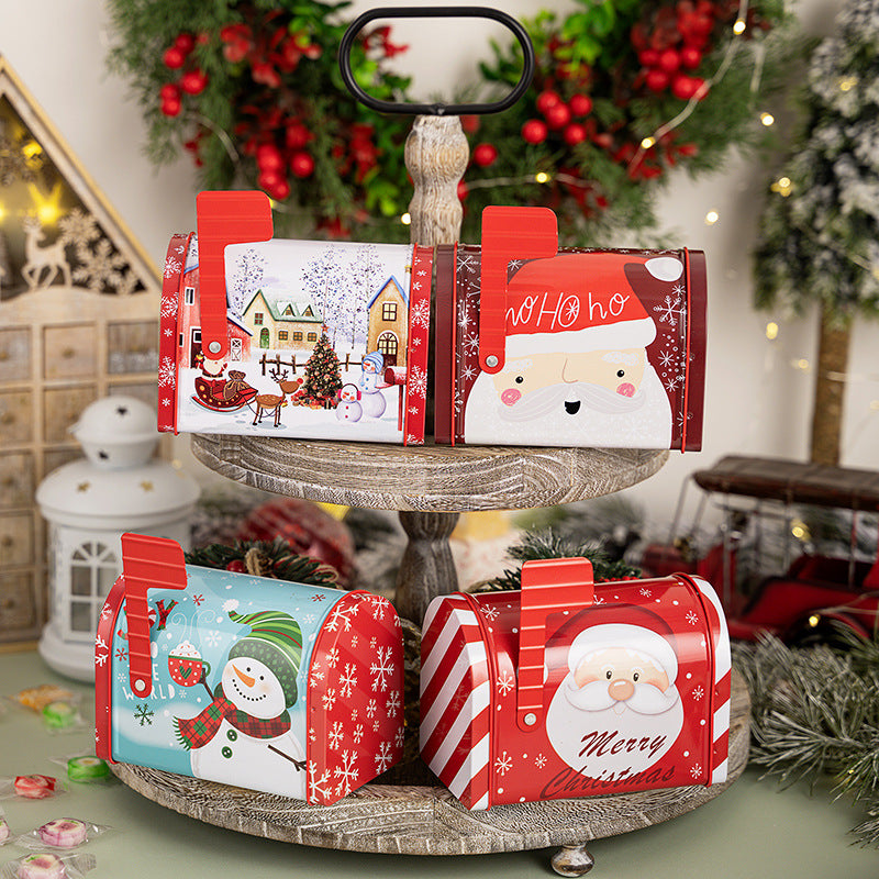 New Christmas decoration products, Christmas mailbox, tin box, gift box, candy box, gift box, ornament