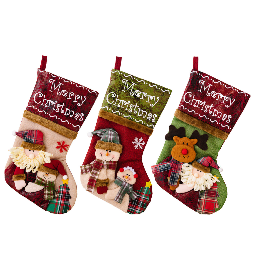 Christmas Decoration Products 3D Christmas Socks Cartoon Santa Claus Socks