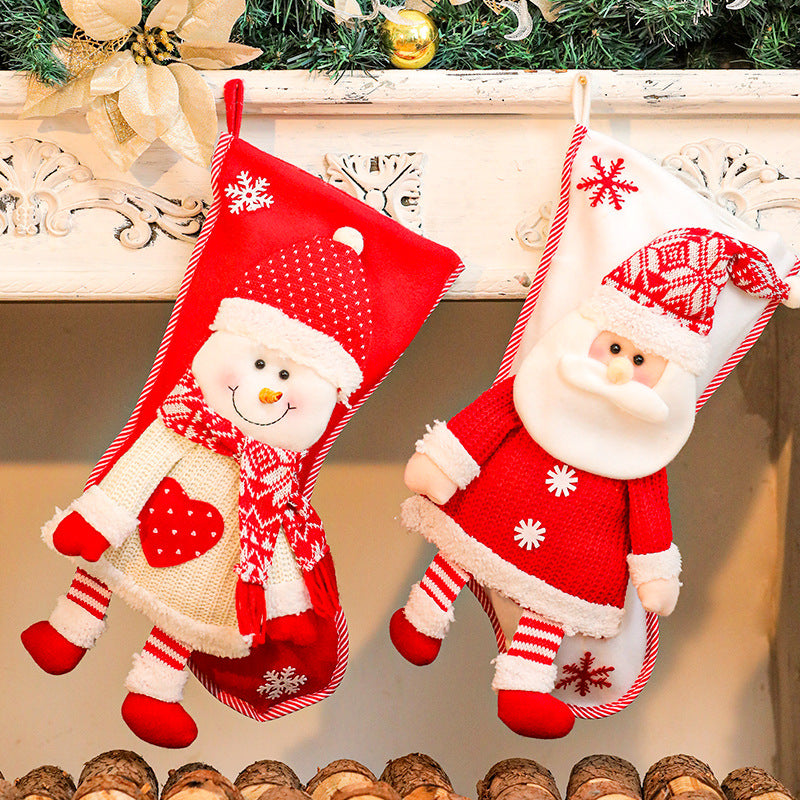 Christmas Socks Gift Bag Christmas Decorative Socks Christmas Eve Christmas Gift Children's Christmas Tree Pendant Candy Bag