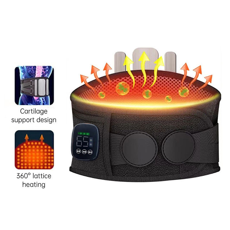3 In 1 Heated Waist Support Massager Warm Palace Waist Belt Vibrating Infrared Electric Heating Waist Belt
