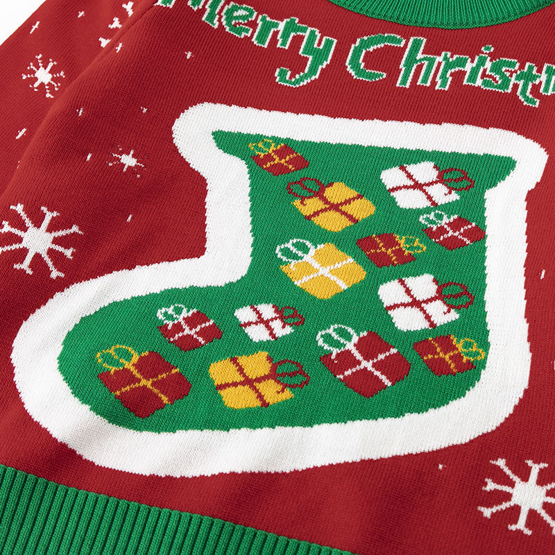 Children's Christmas Socks Red Sweater Baby Undercover Knitted Sweater