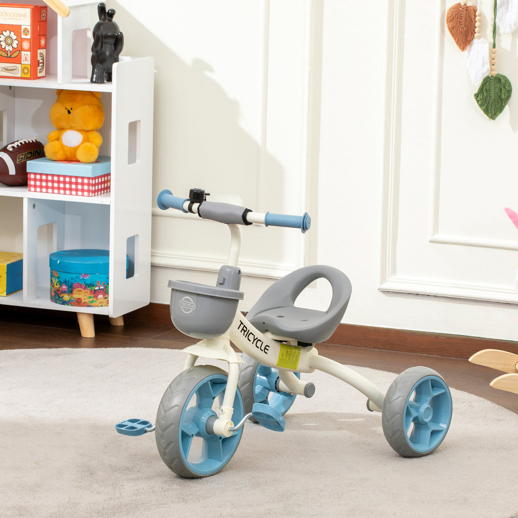 Tricycle enfant évolutif, tricycle pour enfants de 2 à 5 ans avec panier avant et roues EVA, 72 x 52 x 61 cm, bleu-9