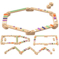 Poutre d'équilibre en bois pour enfants 3-8 ans avec pierres d'obstacle colorées, intérieur et extérieur-0