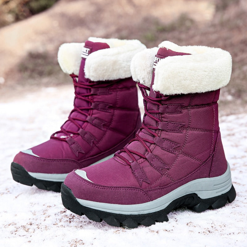 Women's winter plush warm cotton shoes, oversized cotton shoes, snow boots, middle-aged and elderly outdoor snow boots, high top cotton shoes