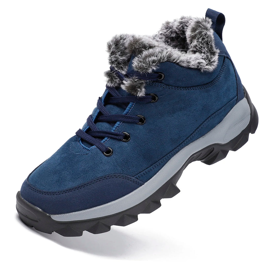 Men's snow boots with winter fleece insulation, outdoor boots, cotton shoes, lightweight boots