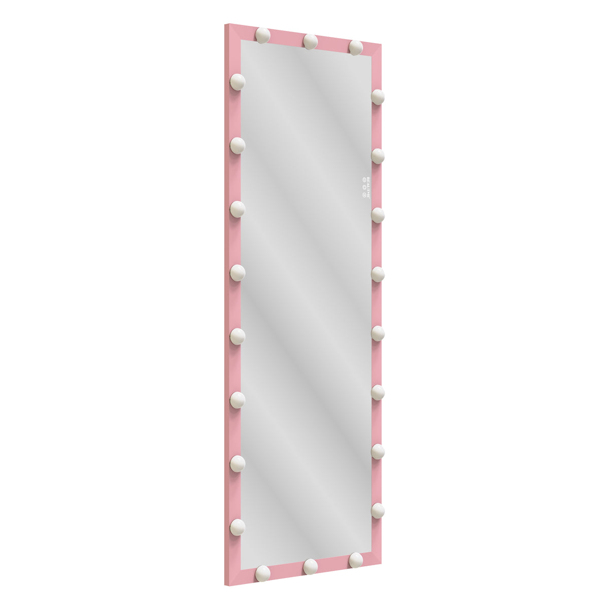 62.6-inch x 23.3-inch pink Hollywood illuminated full body vanity mirror with 3 color modesstanding floor mirror touch control