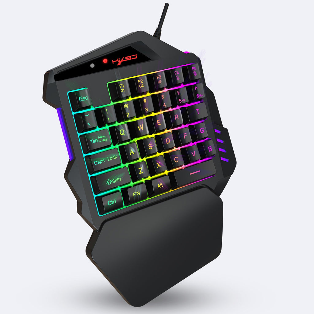 V500 gaming one handed keyboard RGB illuminated keyboard built-in converter supports PS3 and PS4 gaming consoles