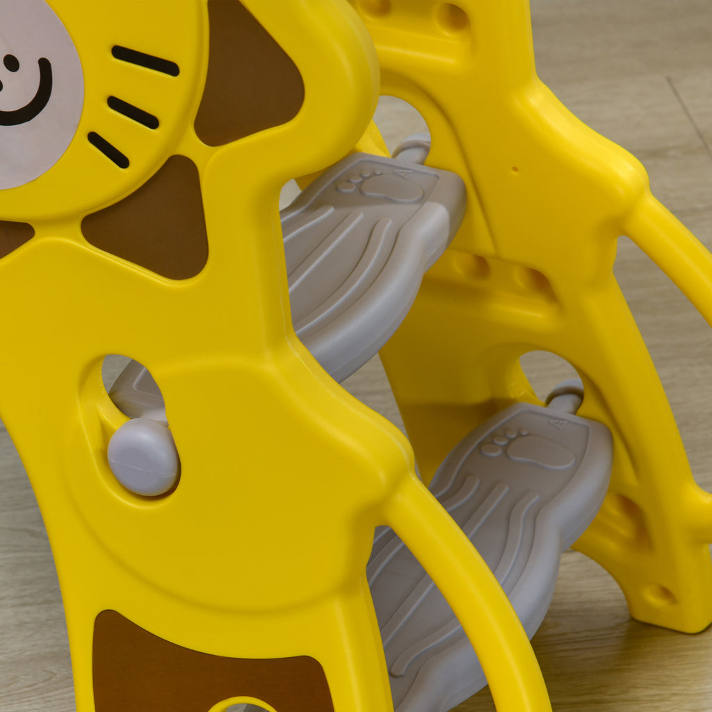 Toboggan pour enfants intérieur extérieur avec panier de basket pour les enfants de 18 à 36 mois, jaune, gris-8