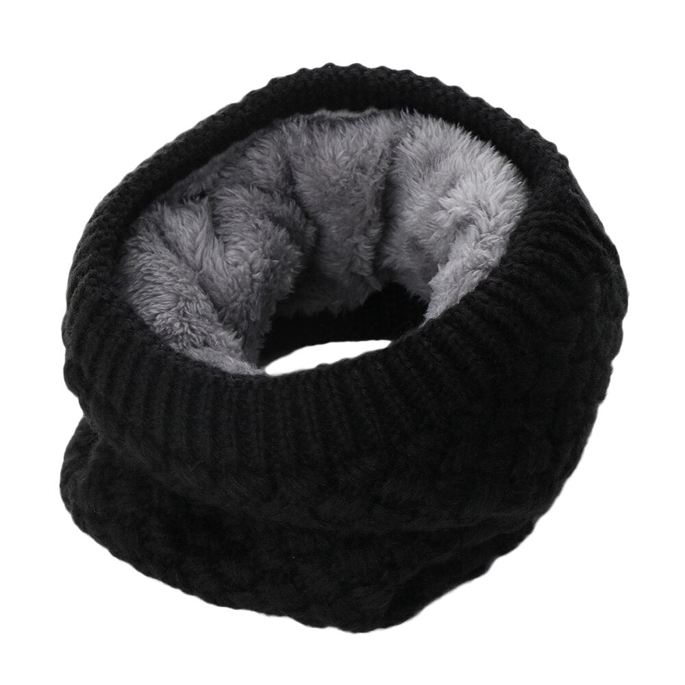 1Pc Winter Warm Brushed Knit Neck Warmer Circle Go Out Wrap Cowl Loop Snood Shawl Outdoor Ski Climbing Scarf For Men Women