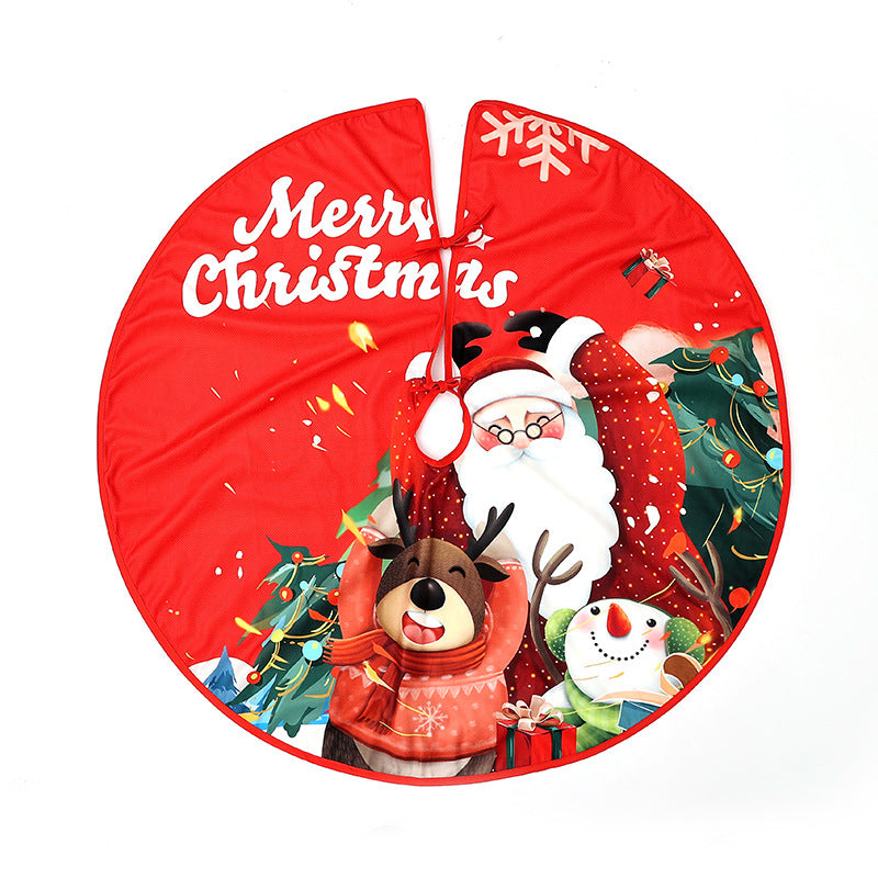 Christmas tree skirt creative printing Christmas tree bottom decoration Christmas home atmosphere decoration