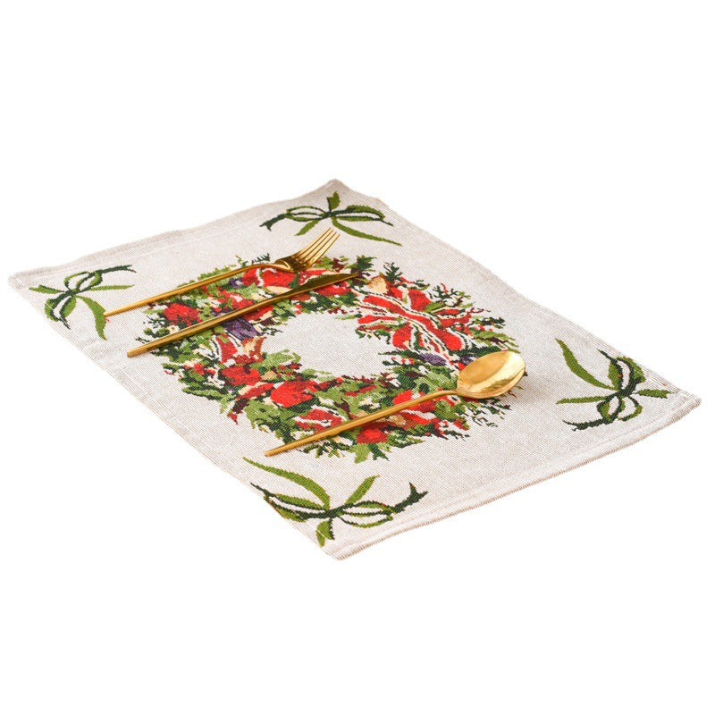 Christmas New Decorative Products Knitted Fabric Meal Mat Creative Knitted Meal Mat Tablecloth Elderly Tree Meal Mat