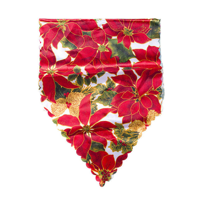 35*180cm Christmas Table Runner Mat Tablecloth Flag Home Party Decorative Santa Claus Tapestry Table Runners New Year
