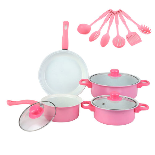13-Piece Premium Non-Stick Cookware Set: Frying Pans, Casserole, Wok, Multi-Func, Stylish, Durable, Outdoor-Ready