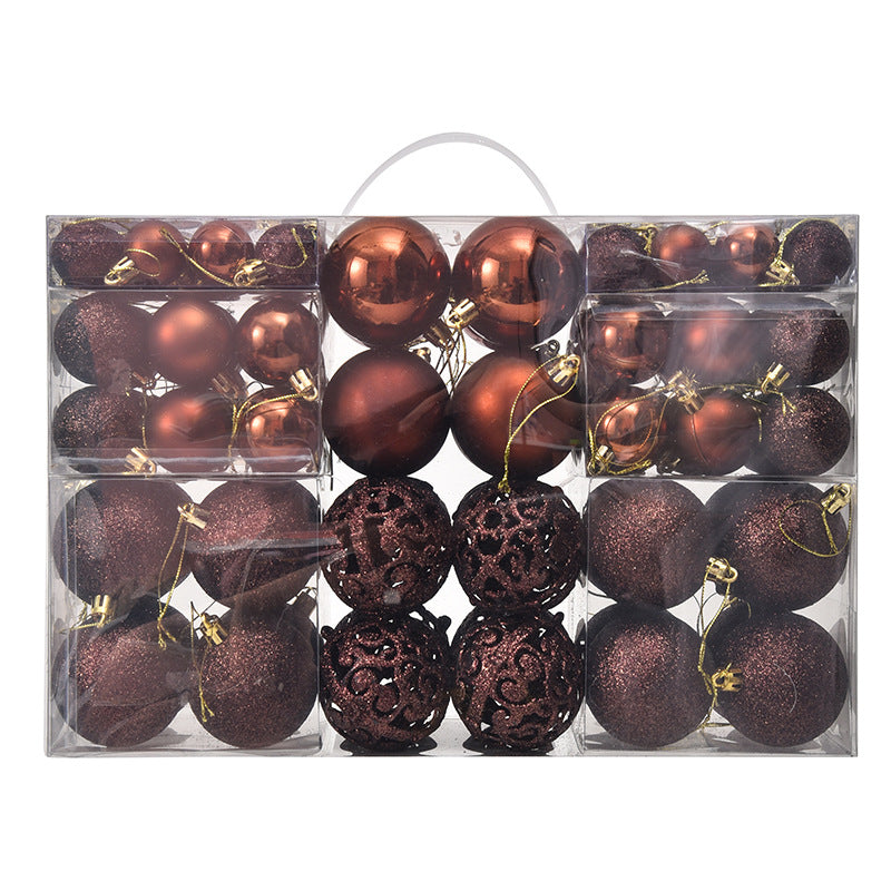3/4/6cm 100pcs Christmas ball gift box set with electroplated hollow plastic balls for Christmas decoration