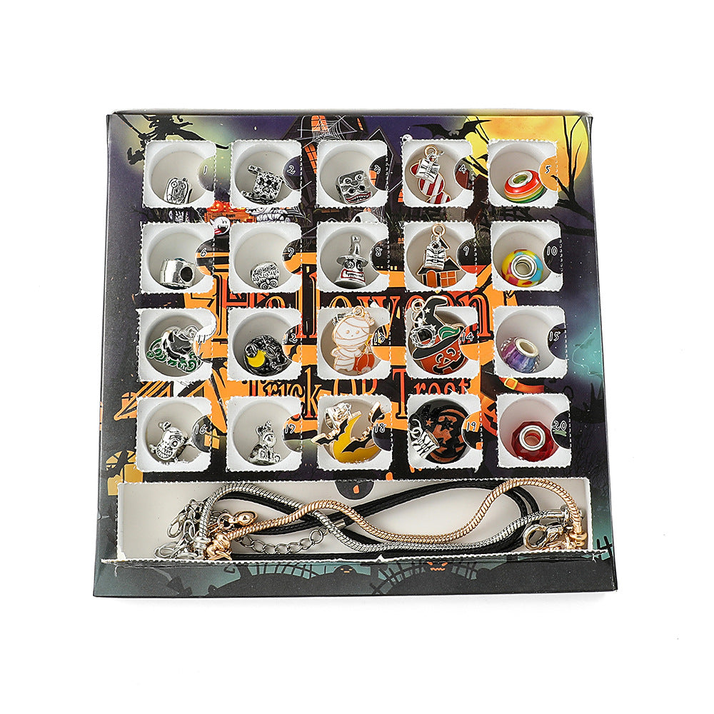 Halloween children DIY large hole bead bracelet bracelet necklace gift box blind box set accessories