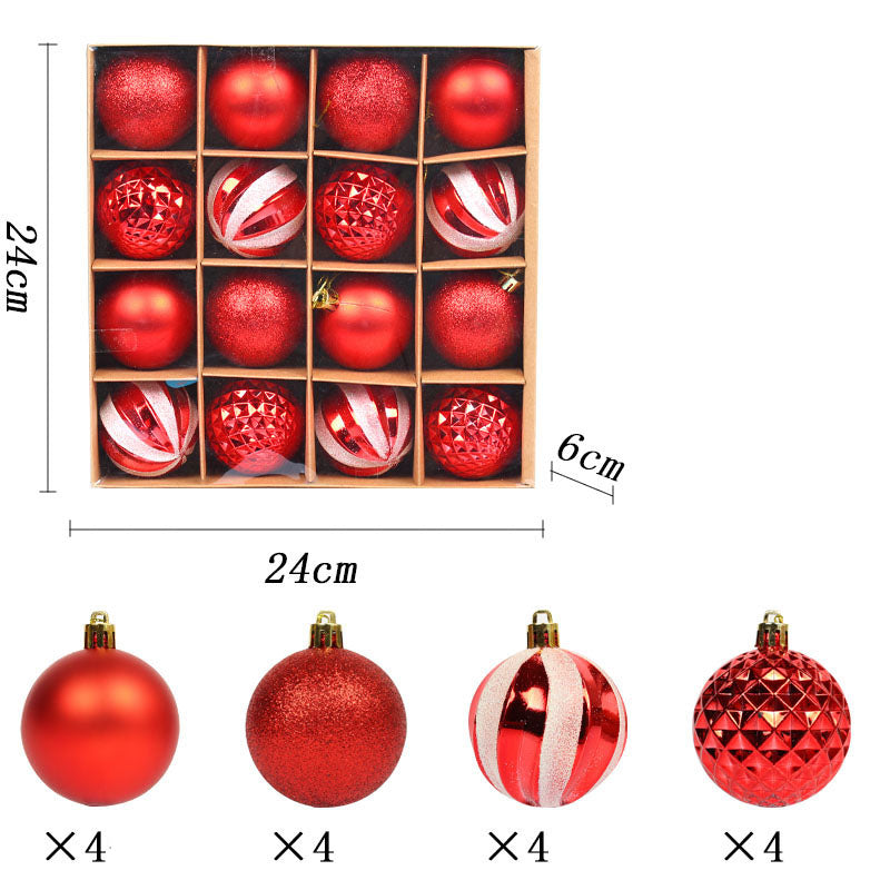 Christmas decoration hanging ball 6cm painted Christmas ball Christmas tree pendant set electroplated ball gift box