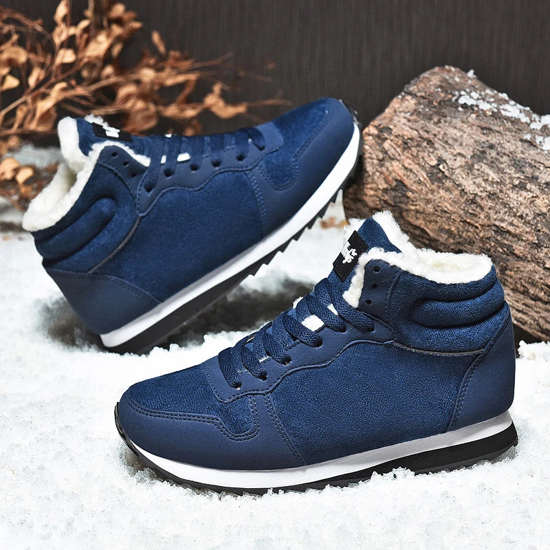 Men Boots Waterproof Winter Boots Men Lightweight Hight Top Plus 48 No Slip Warm Snow Boots Plush Women Footwear Leather Shoes