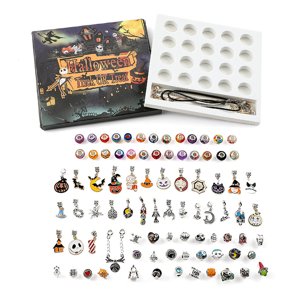 Halloween children DIY large hole bead bracelet bracelet necklace gift box blind box set accessories