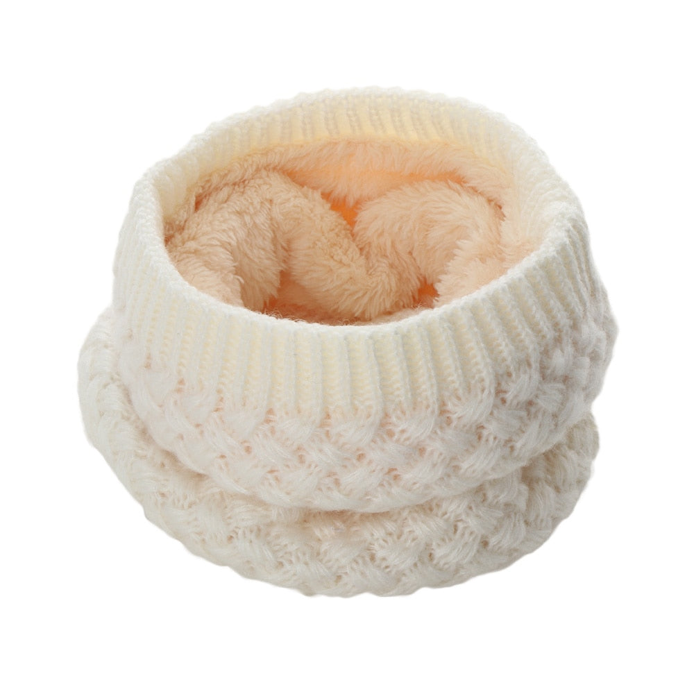 1Pc Winter Warm Brushed Knit Neck Warmer Circle Go Out Wrap Cowl Loop Snood Shawl Outdoor Ski Climbing Scarf For Men Women
