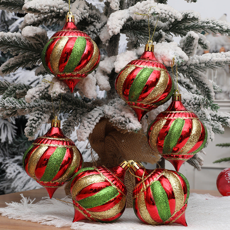 Christmas decoration painted onion shaped ball Christmas tree decoration hanging ball spiral cone ball