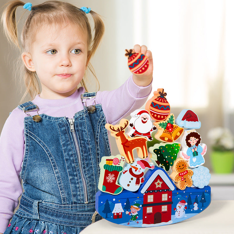 Christmas Building Blocks Stacking Fun Children's Puzzle Halloween Theme Large Particle Stacking High Toy