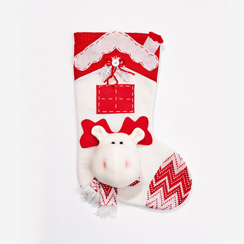 Christmas Decorations Snowman Doll Christmas Socks Knitted 3D Santa Claus Christmas Tree Decoration Pendant Gift Bag