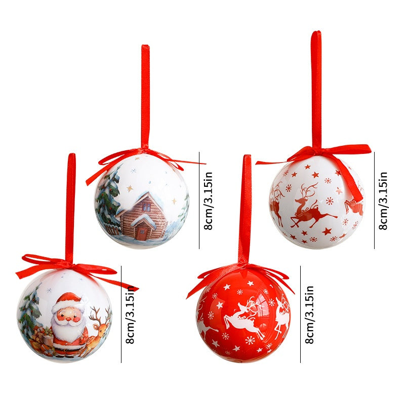 Christmas Gift Box Christmas Tree Decoration Hanging Ornaments Painted Foam Stickers Talking Christmas Ball Set