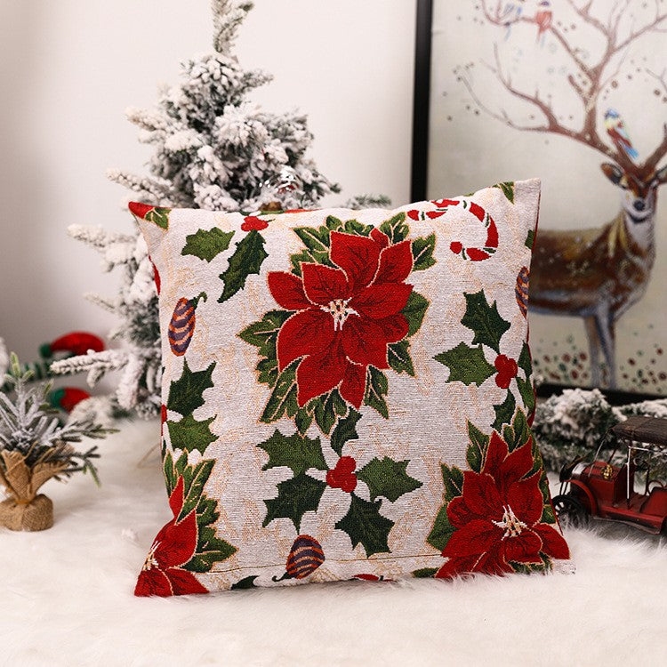 Christmas New Products: European and American Christmas Square Pillow Cover, Home Christmas Decorations, Window Display, Atmosphere Decoration Supplies