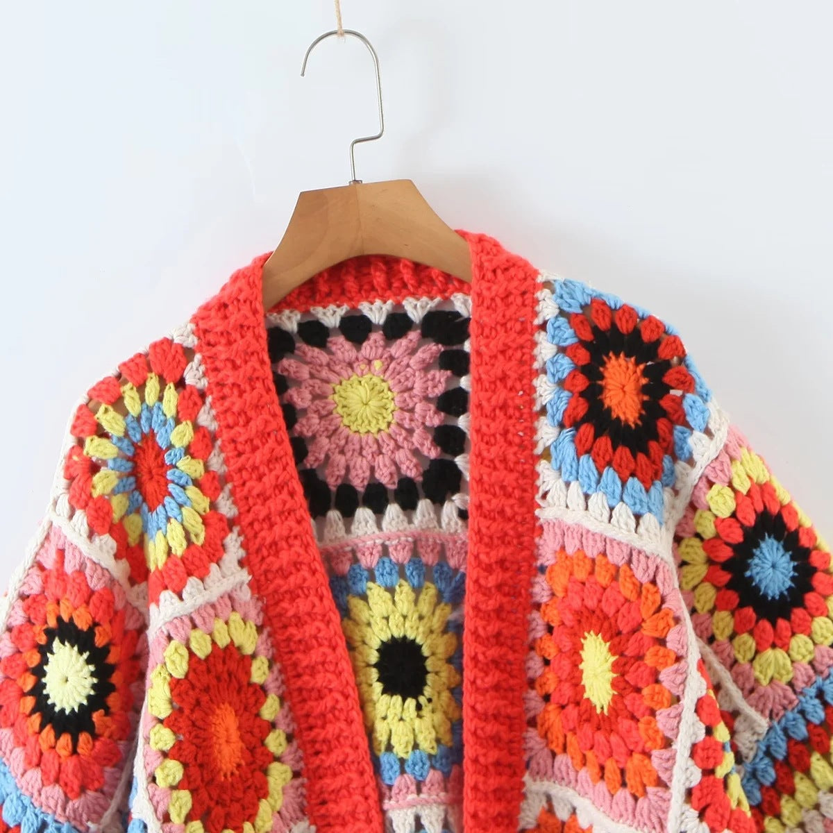 Autumn New Women's Loose Handmade Crochet Ethnic Style Sweater Cardigan Coat