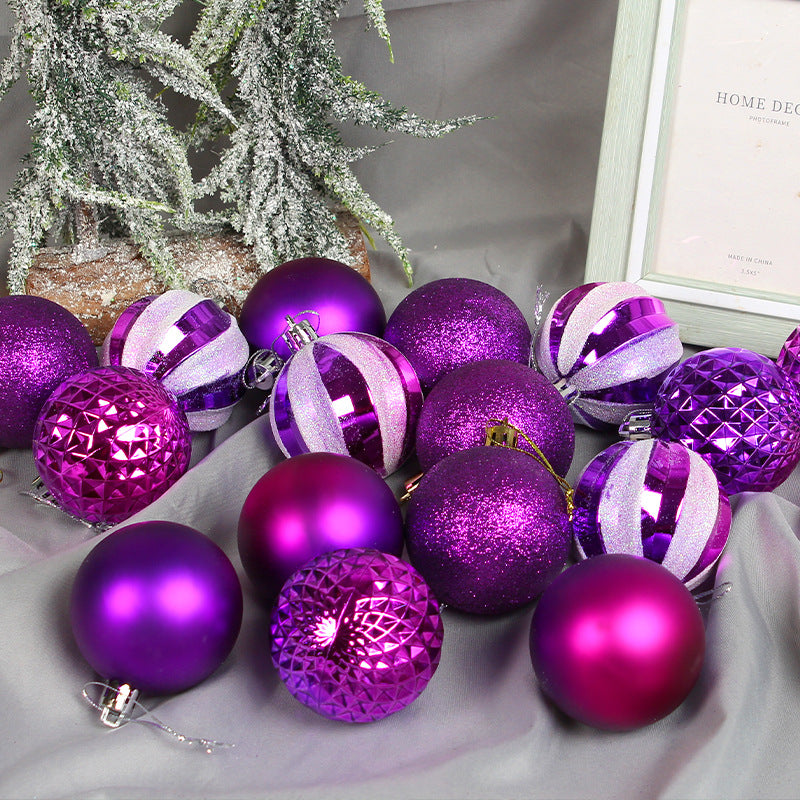 Christmas decoration hanging ball 6cm painted Christmas ball Christmas tree pendant set electroplated ball gift box