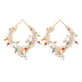Exaggerated handmade pearl earrings and earrings for women