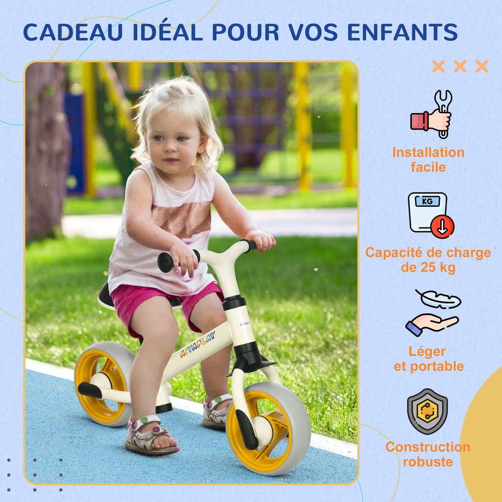 Vélo d'équilibre pour bébé siège réglable roues EVA jouet enfant pour bébé 18-48 mois pour garçons et filles orange-5