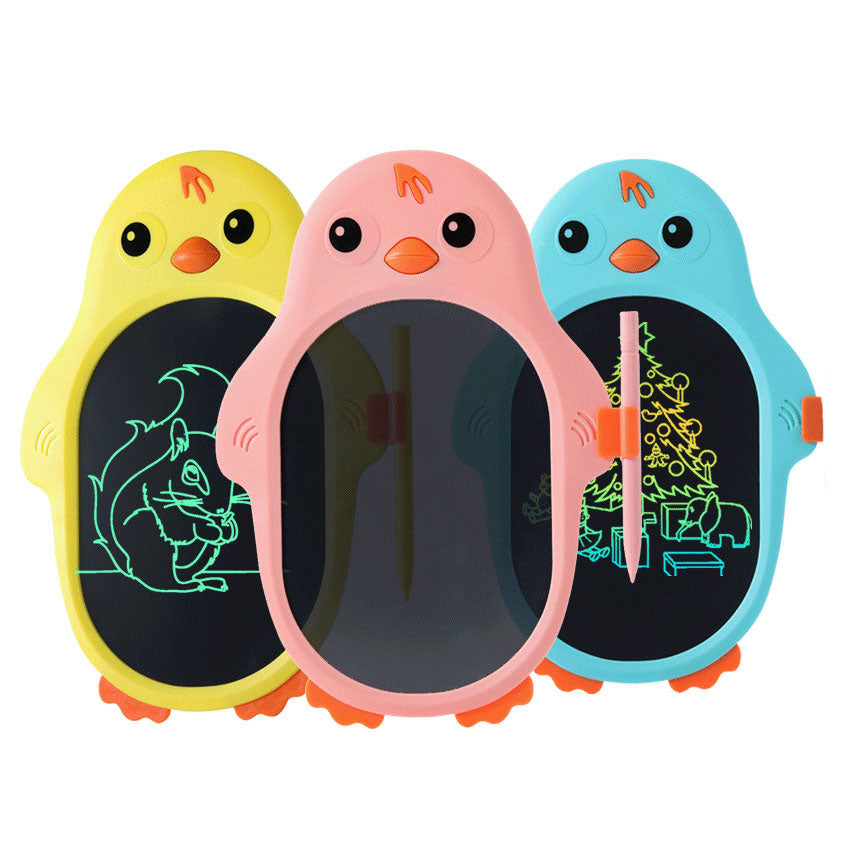 Children's Cartoon 8.5 Inch Penguin Copy Graffiti Painting LCD Writing Board Early Practice Calligraphy Online Class LCD Writing Board