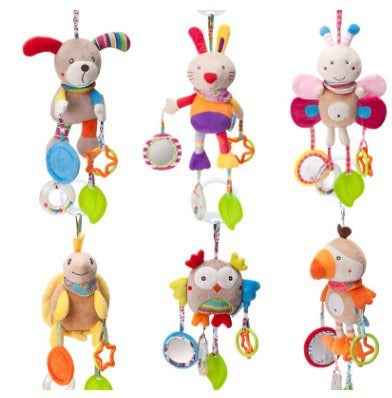 BBSKY Cute Cartoon Animal Wind Chime Baby Toy Plush Bed Trailer Hanging Toy Can Be Imported