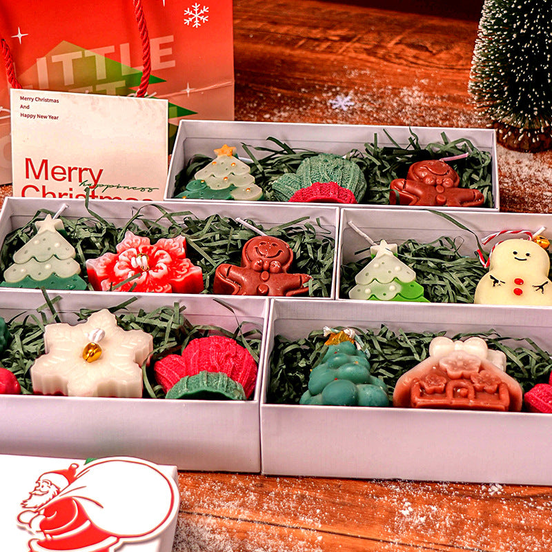 Christmas Handmade Fragrance Candles Hand in Hand Gift Christmas Tree Deer Shaped Aromatherapy Candle Gift Box