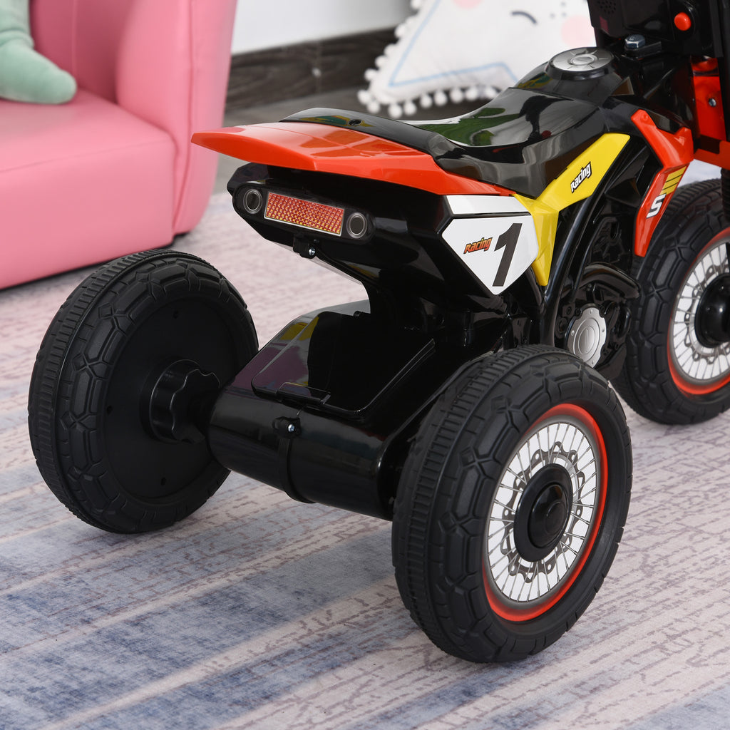 Tricycle Enfants Moto Cross Effets musicaux et Lumineux Coffre Rangement Rouge-8