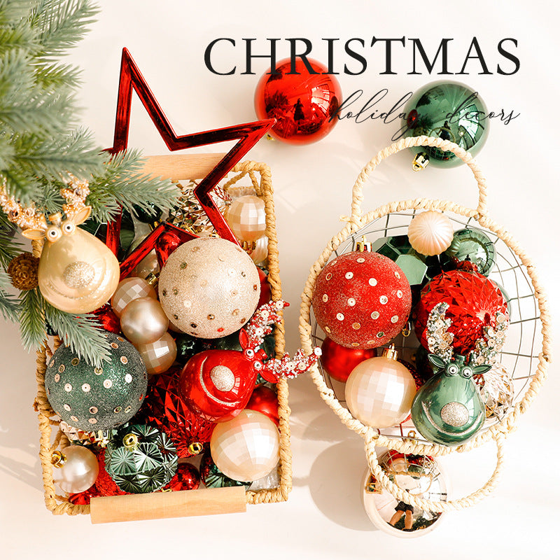 Christmas Decorations Red White Green Polka Dot Christmas Balls Hand Painted Plastic Christmas Tree Ornaments