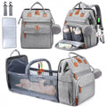 TOP Mommy Backpack with Crib Anti-Mosquito Mom Bag Stroller Large Capacity Baby Bag with Toy Gift