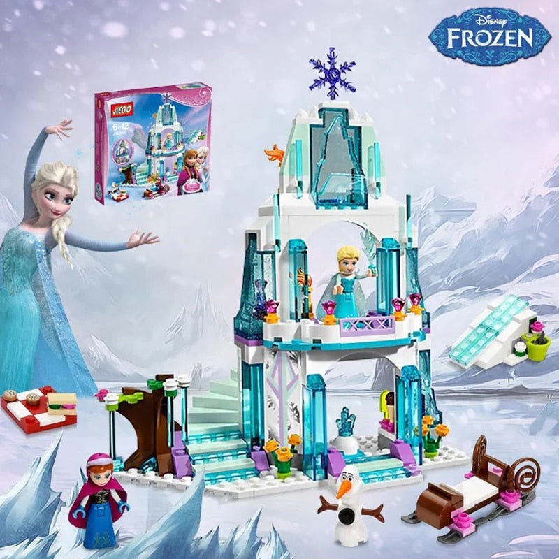 Frozen Snow World Series The Elsa`s Magical Ice Castle Set girls Building Blocks Bricks Toys Girl friend compatible 41148