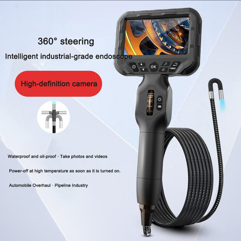 Industrial endoscope 360 degree rotation 6mm high-definition camera for sewer detection, non-destructive testing instrument for