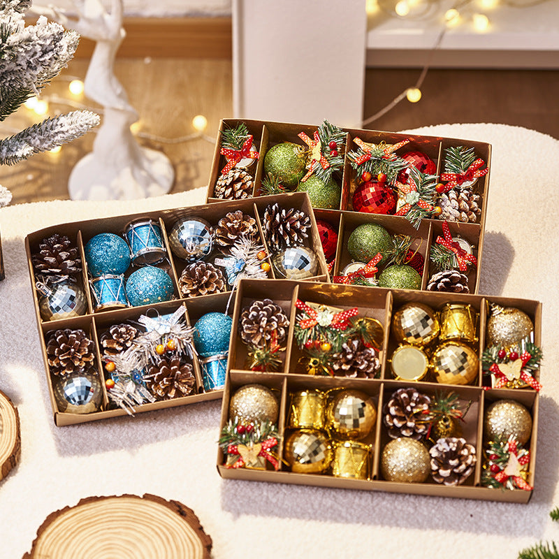 New Christmas Decorations Christmas Ball Bell Gift Pack Pinecone Drum Combination Christmas Tree Pendant