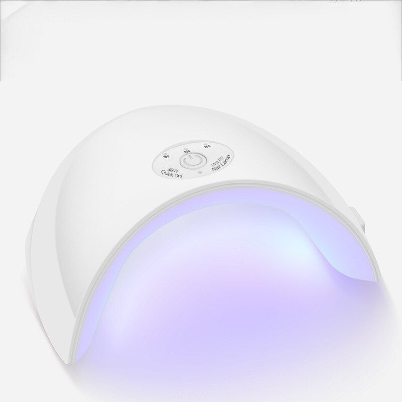 36W UV Lamp 12pcs LED Nail Dryer Micro USB Gel Varnish Curing machine With Timer button Sensor Nail Art Tools