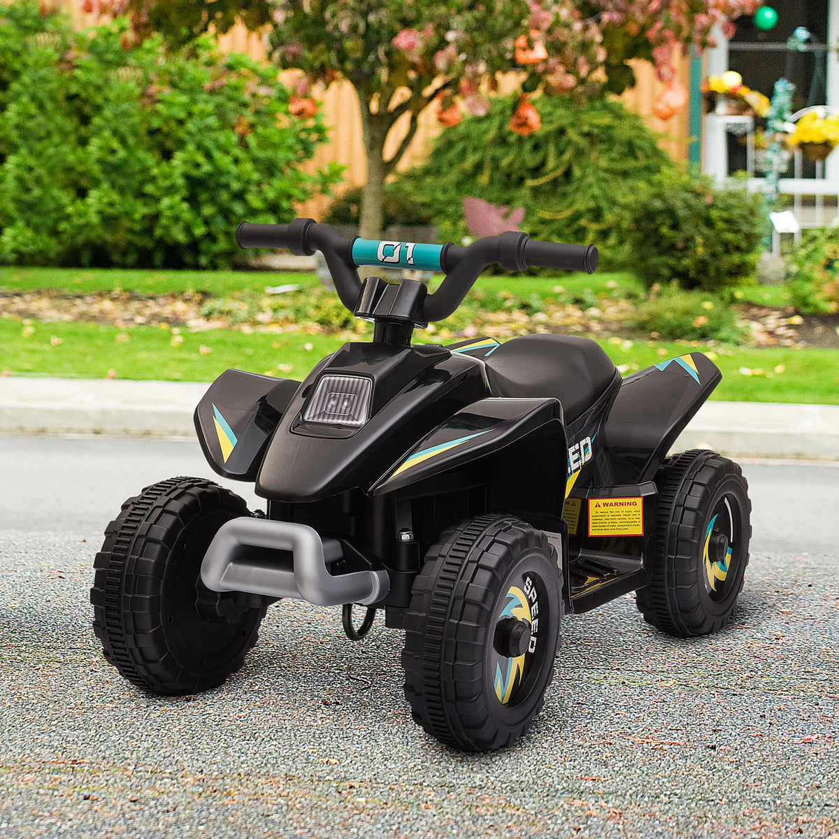 Quad électrique pour enfants 18-36 mois véhicule à batterie 6V avec marche avant et arrière 72 x 40 x 45,5 cm noir-9