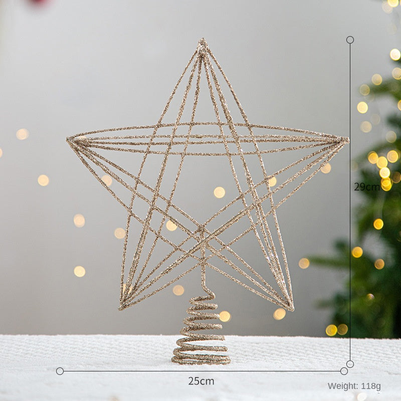Christmas Tree Top Star Five-Pointed Star Christmas Decoration Christmas Tree Star Ornament Hanging Decor