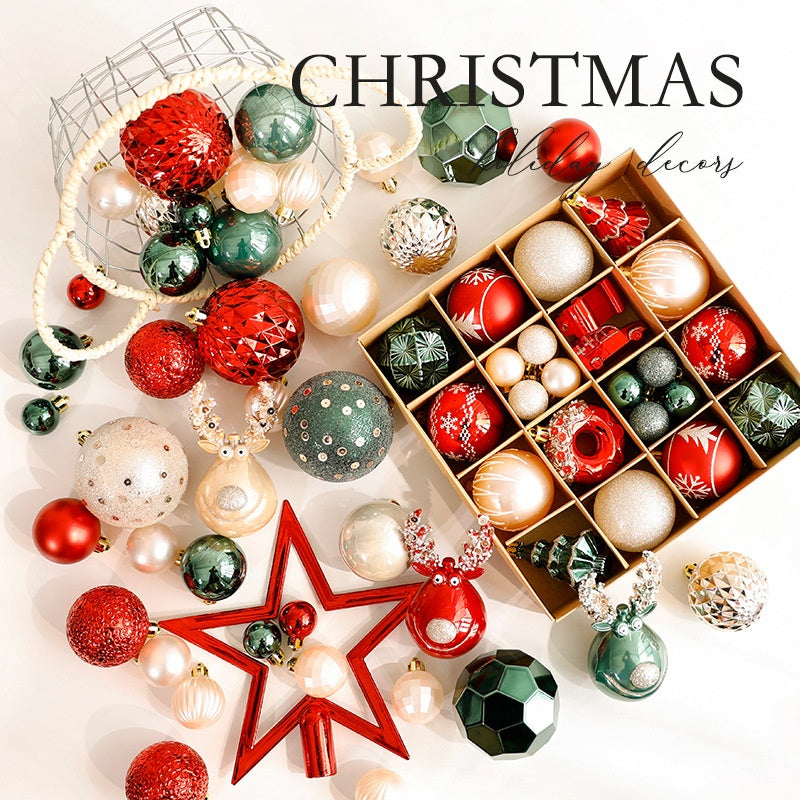 Christmas Decorations Red White Green Polka Dot Christmas Balls Hand Painted Plastic Christmas Tree Ornaments