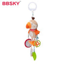 BBSKY Cute Cartoon Animal Wind Chime Baby Toy Plush Bed Trailer Hanging Toy Can Be Imported
